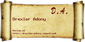 Drexler Adony névjegykártya
